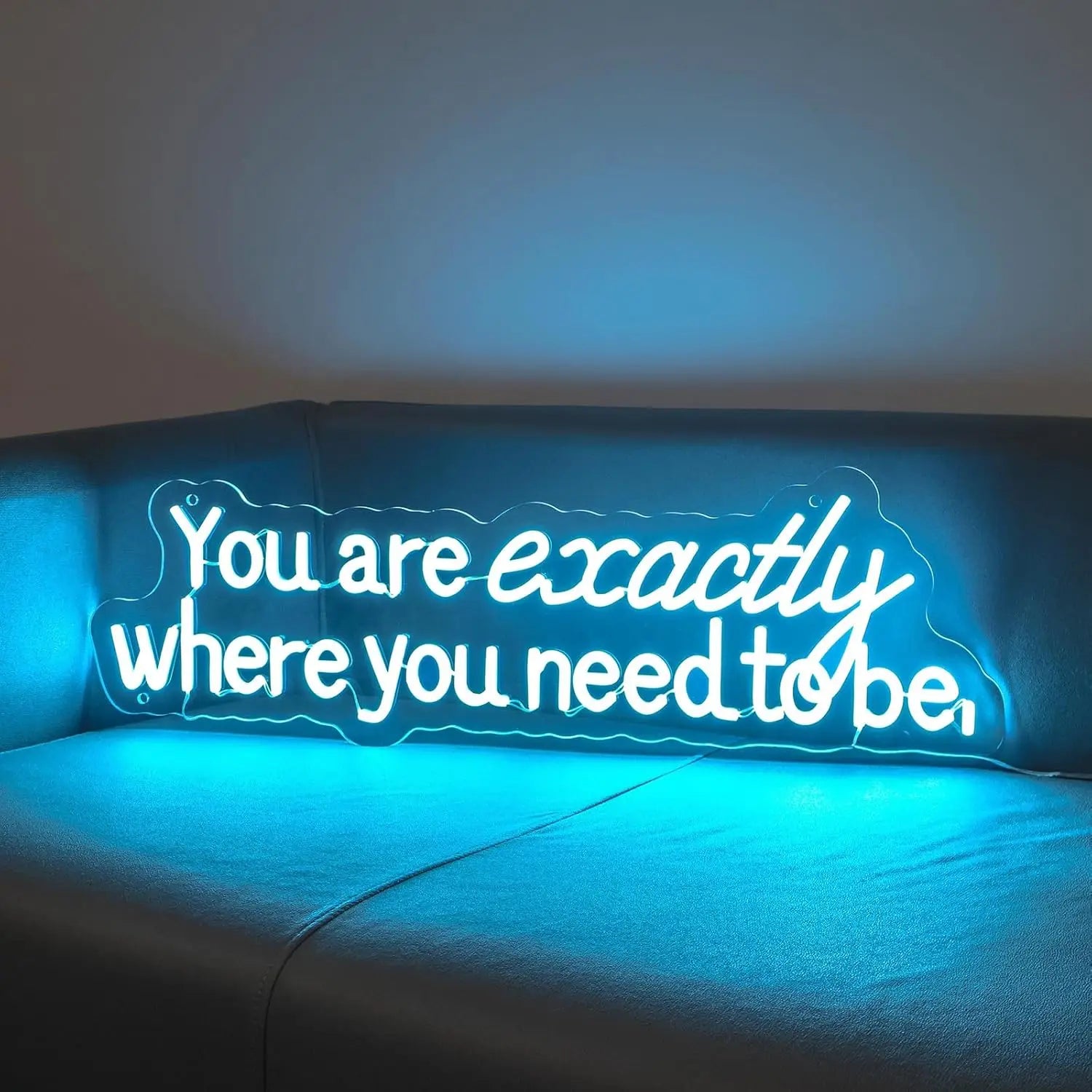 “You Are Exactly Where You Need To Be” LED Neon Sign – Wall Decor Light