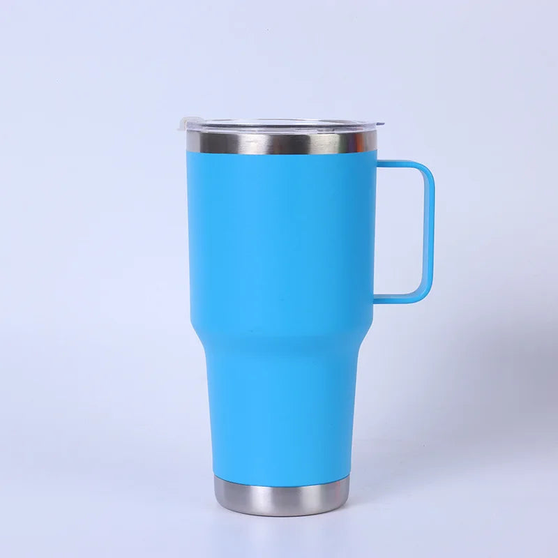Steel Handle Vacuum Tumbler – 20oz / 30oz Double-Wall Insulated Cup