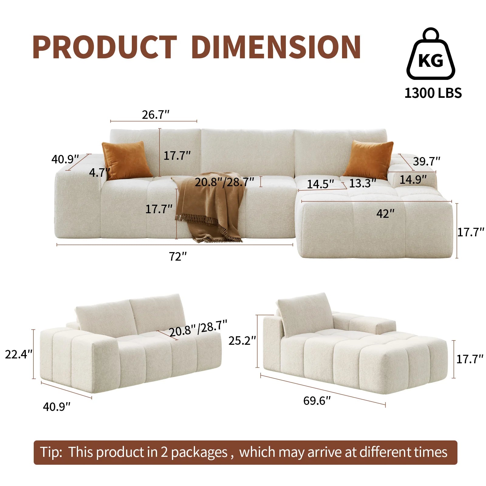 Modern L-Shaped Sectional Sofa, Modular Living Room Couch, Blue Fabric Upholstery, Contemporary Design for Home, Office (