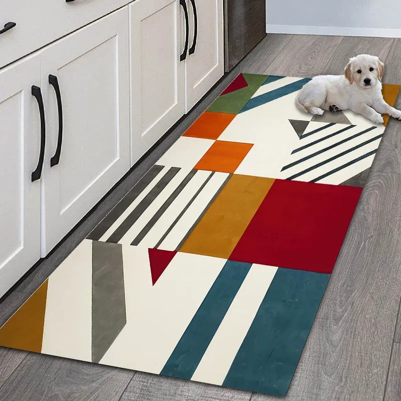 Modern Geometric Kitchen Mat Home Entrance Door Mat Anti-slip Carpets Living Room Decor Rug Nordic Balcony Floor Mats Carpets