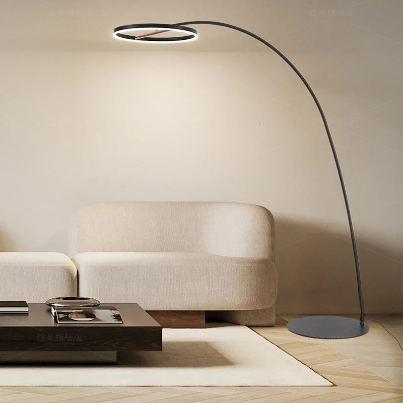 SAMAN Nordic Fishing Floor Lamp ModernFamily Living Room Beside The Sofa Creative LED Minimalism Standing Light