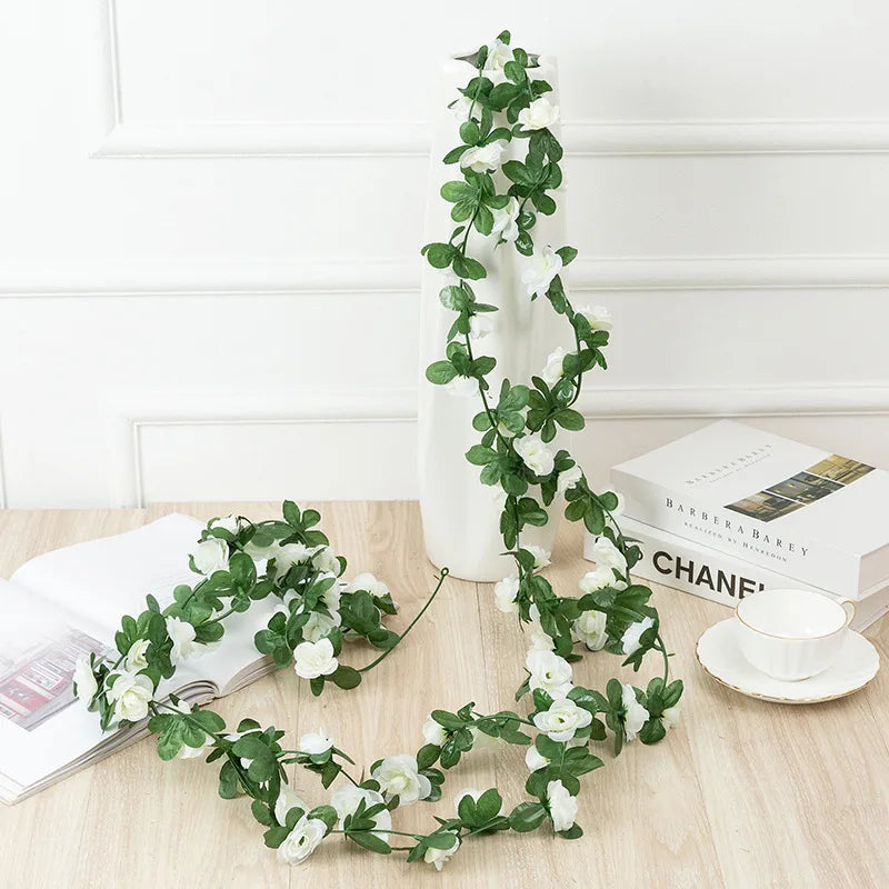 6Pcs Fake Rose Vine Flowers Artificial Flower Home Hotel Wedding Party Garden Art Decor Garden DIY Arrangement Decoration Purple