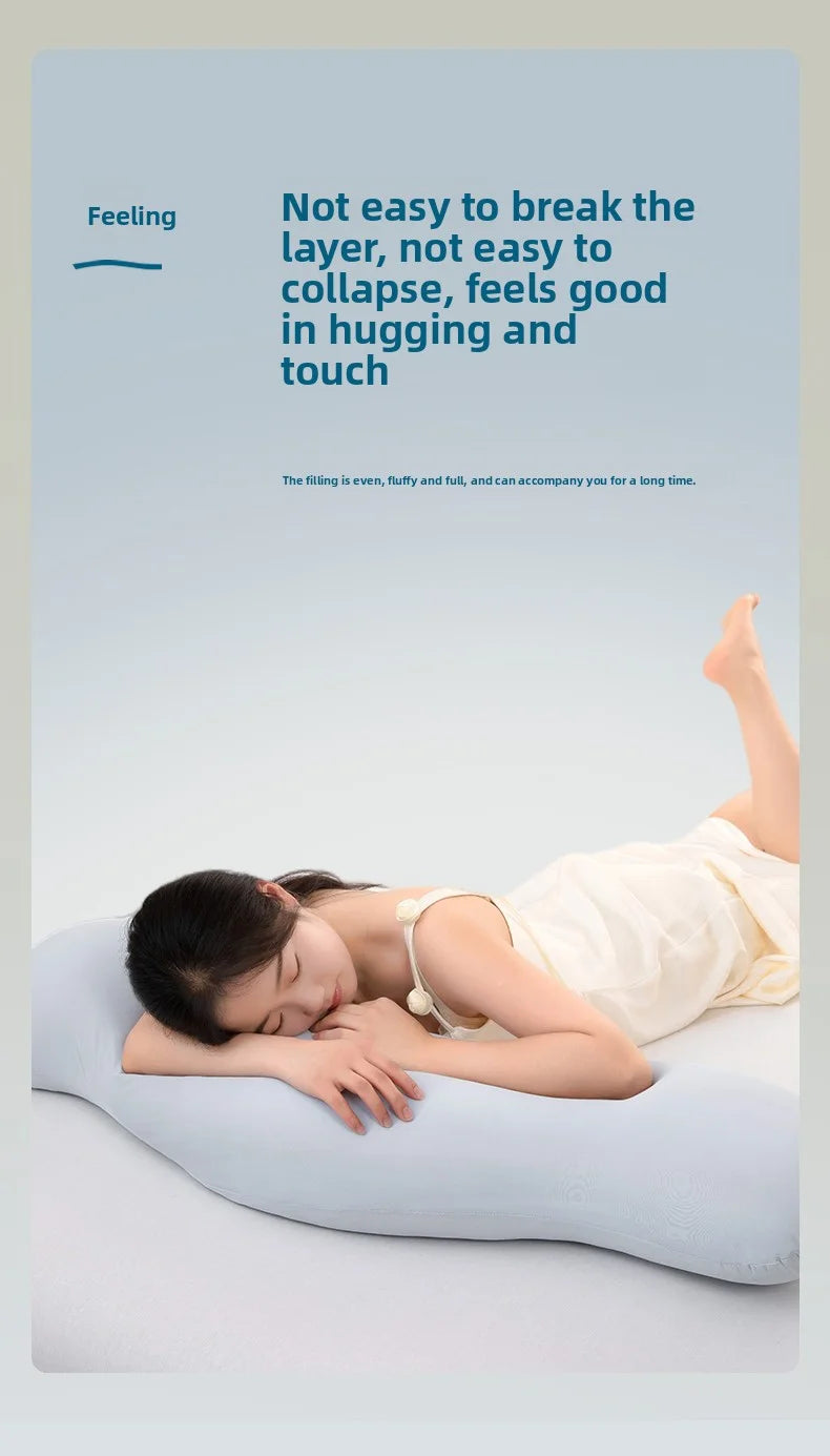 Ergonomic Double Wave Curve Side Sleeper Pillow for Comfortable Sleeping Supportive Pillow