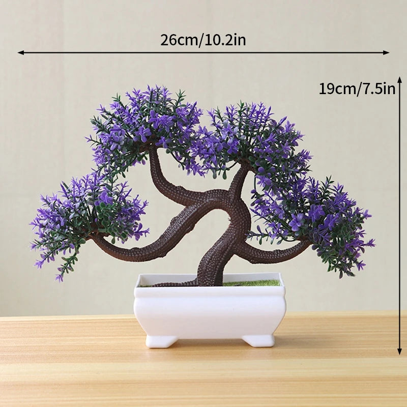 Artificial Potted Flowers Plants Bonsai Fake Plant Flower Potted Ornaments for Garden Small Simulated Tree Home Decor Supplies