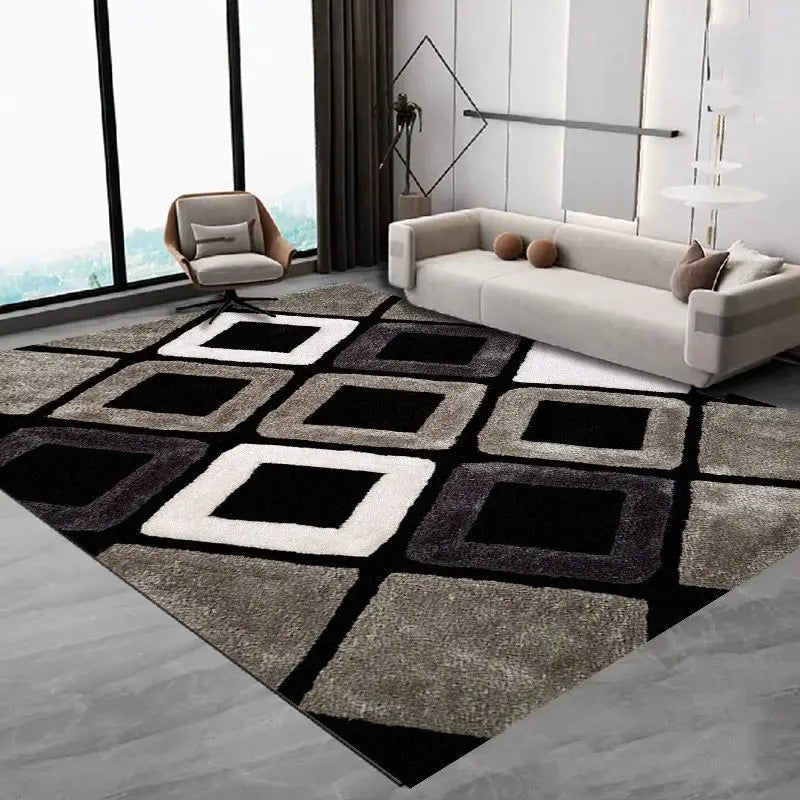 VIKAMA Fluffy Soft Bedroom Carpet Non-Slip Luxurious Rugs Easy to Clean Modern Style Durable Living Room Rugs for Corridor Sofa