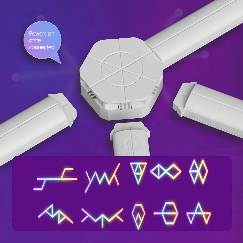 Splicing Light DIY Atmosphere Light RGB Smart Wall Light Voice Control Lamp for Esports Room Bedroom Bar Decoration Night Light