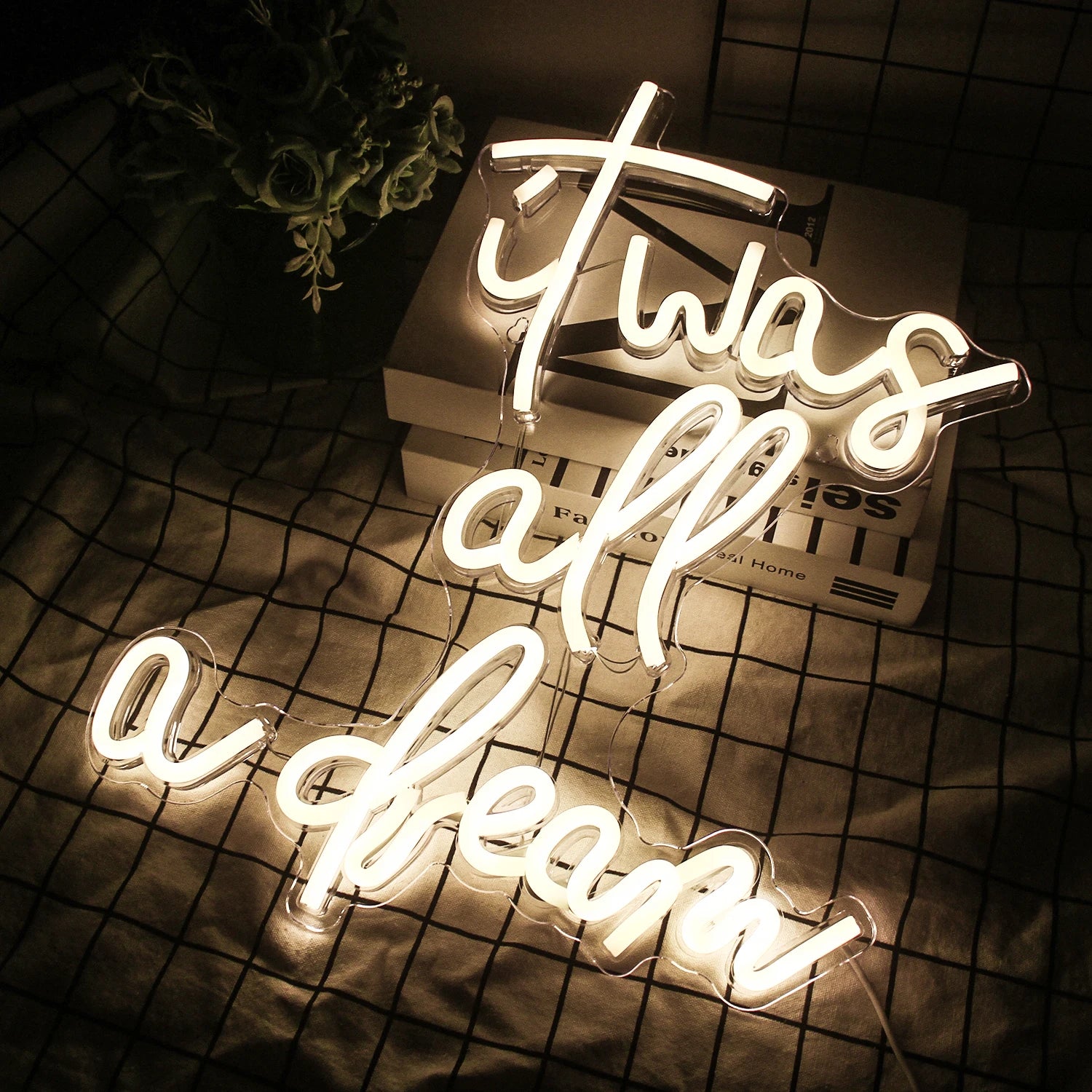 It was all a dream Neon Signs Custom LED Neon Lights Sign Club Office Hotel Pub Wall Decor 5/12V USB Bedroom Wedding Happy Neon