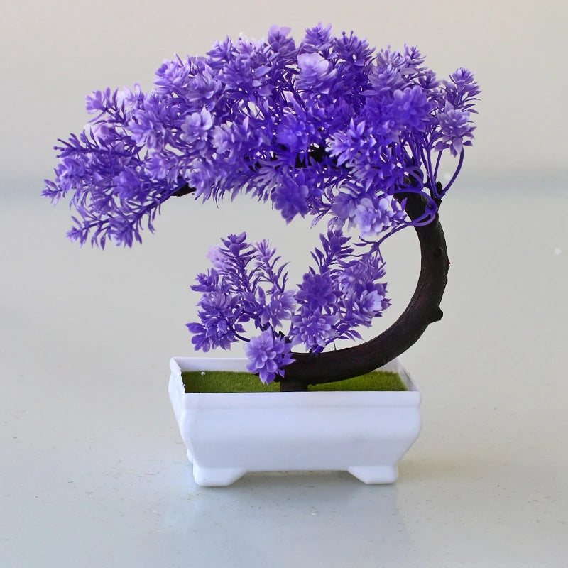 Artificial Potted Flowers Plants Bonsai Fake Plant Flower Potted Ornaments for Garden Small Simulated Tree Home Decor Supplies