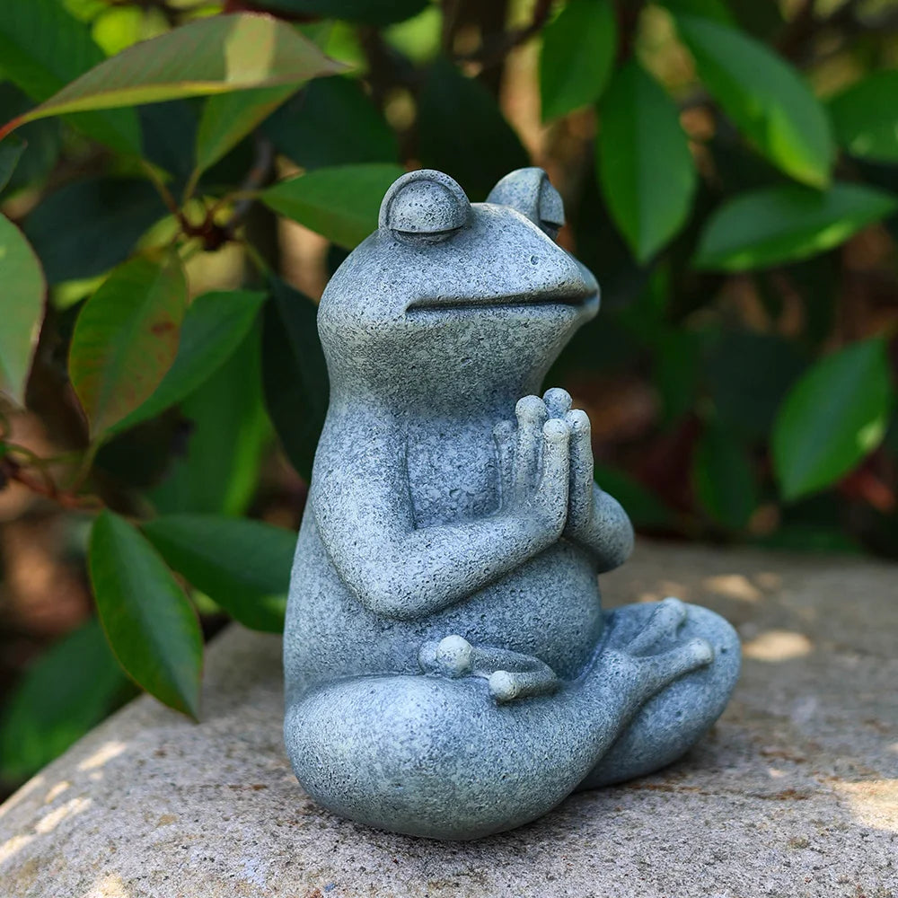 RAKKS Frog Garden Decoration Resin Animal Crafts Meditation Meditation Statues Outdoor Patio Lawn Decoration Pieces