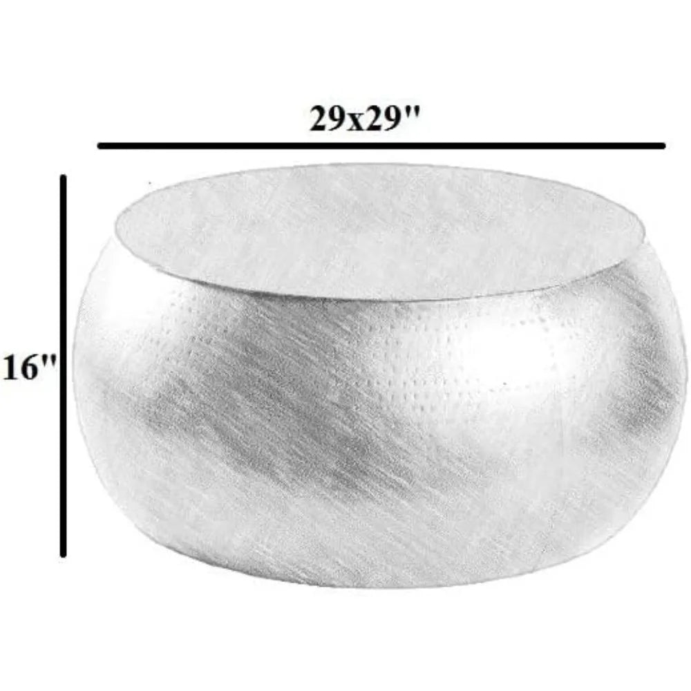 Ladis Modern Glam Gold Round Coffee Table – Mid-Century Center Table for Living Room & Office