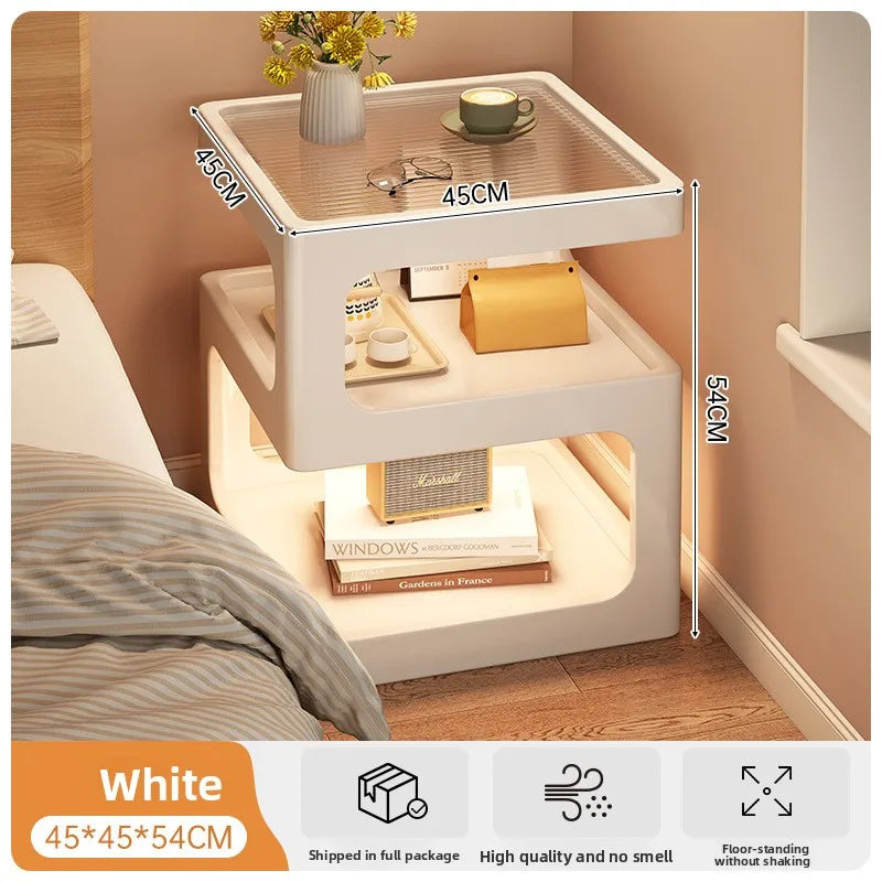 All solid wood bedside table Modern simple bedside table A few light luxury high-end home bedroom bedside storage table