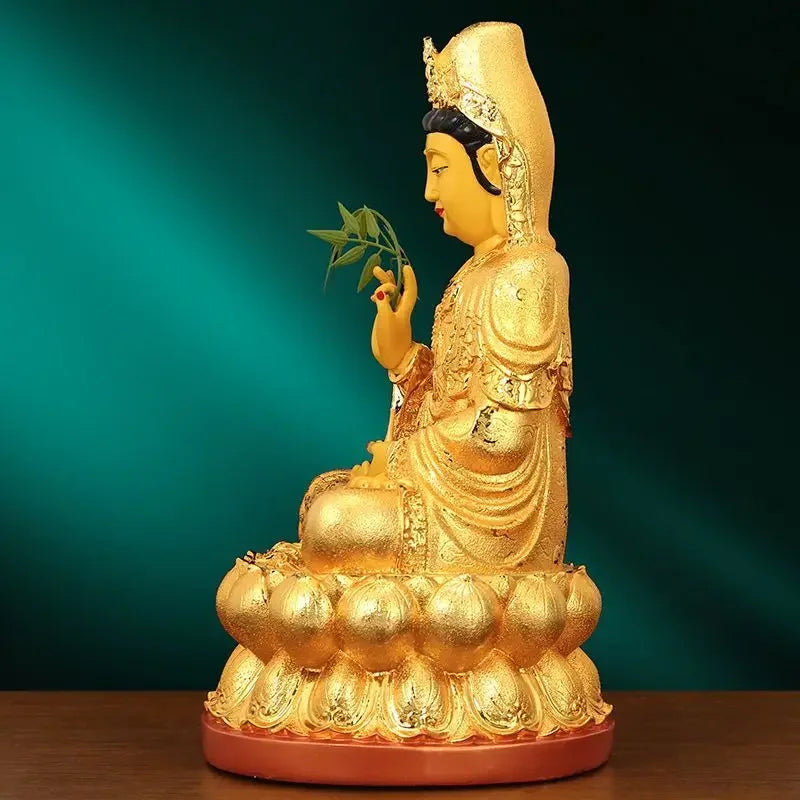 Feng Shui Resin Buddha Guanyin Bodhisattva Statue Decoration Home Living Statue