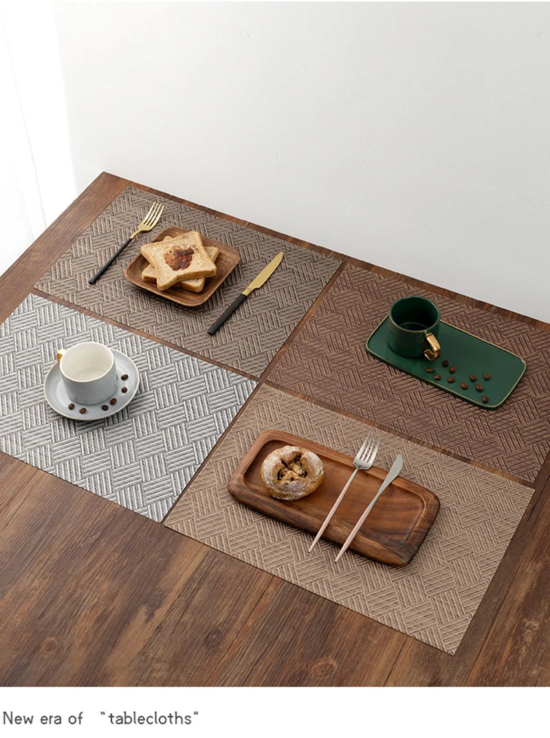 2/4/6PCS Placemats Dining Table Placemats Durable Washable Wipeable PVC Table Mats Pads for Hotel Banquet Party Home Decoration
