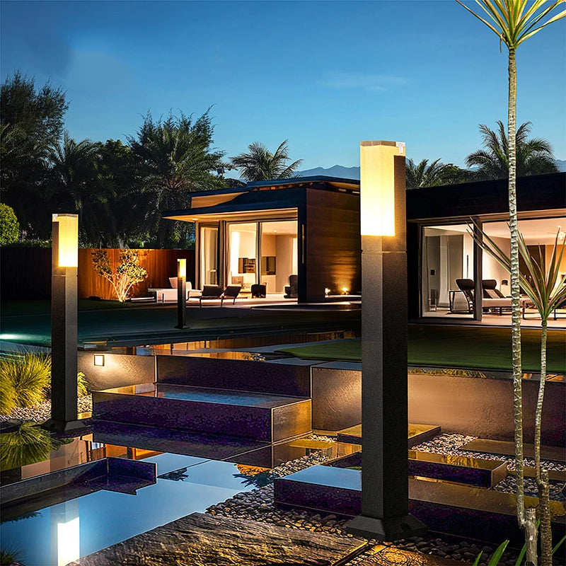 Aluminum Modern minimalist square garden villa park landscape lights, LED lawn lights, outdoor waterproof courtyard lights