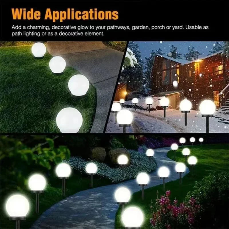 Solar Lights for Outdoor Sphere, Pack of 6 LED Garden Light, Waterproof Lamp, for Patio, Walkways, Yard, Garden Decoration
