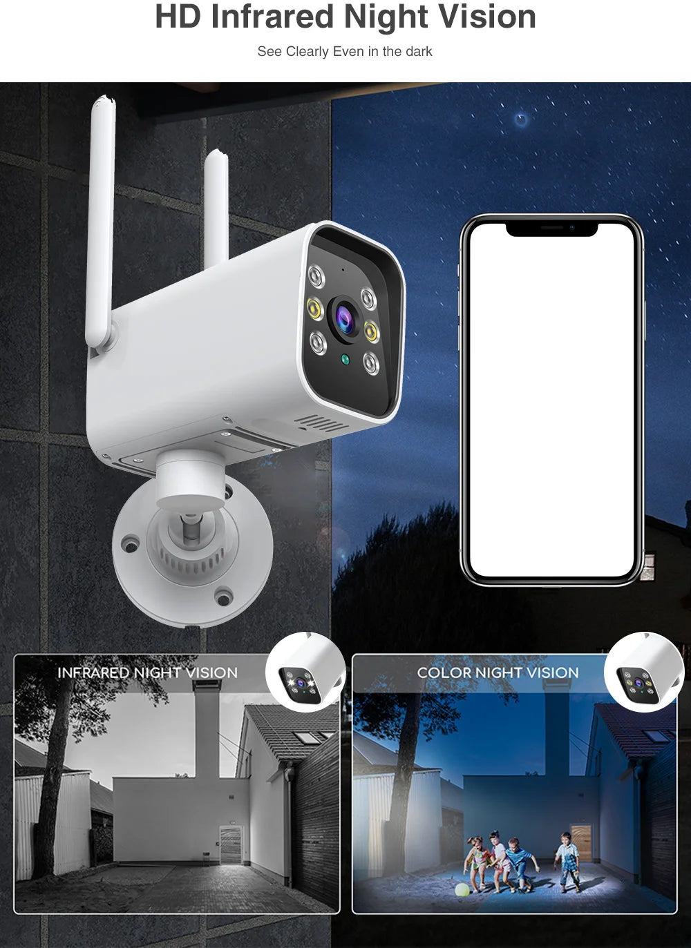 Outdoor WiFi Security Camera – 1080P IP CCTV with Auto Tracking