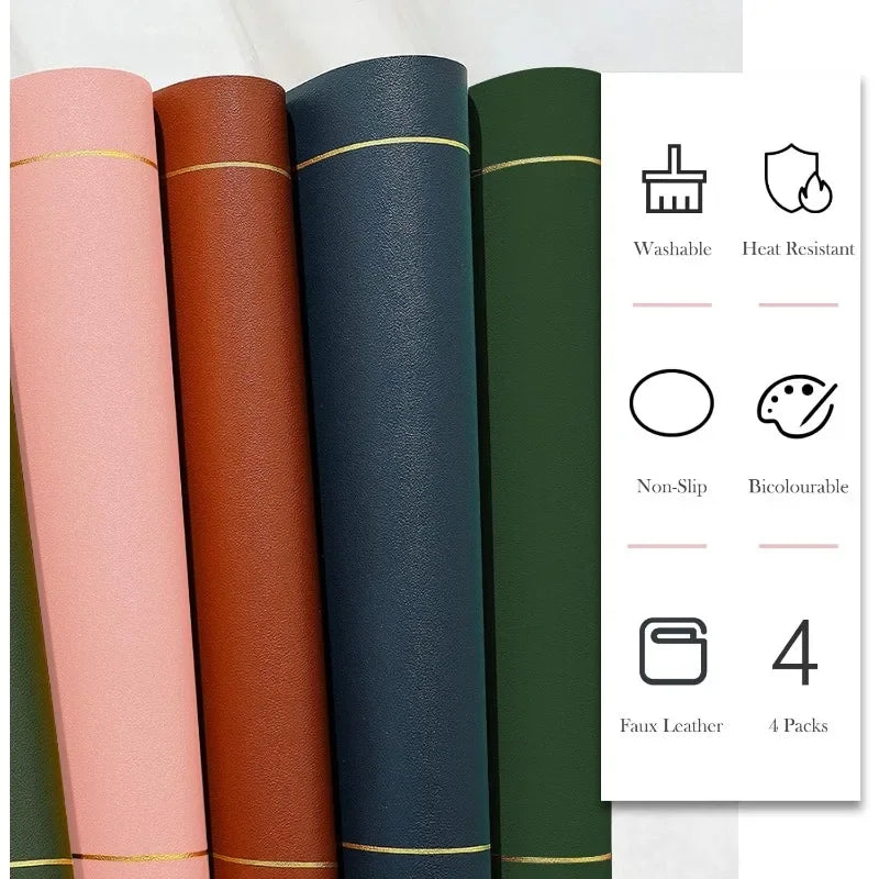 Creative Shapes Placemats,Double-Sided Design Coffee Tea Mat,Nordic Style Kitchen Dining Decor Place Mats,Tableware Pad