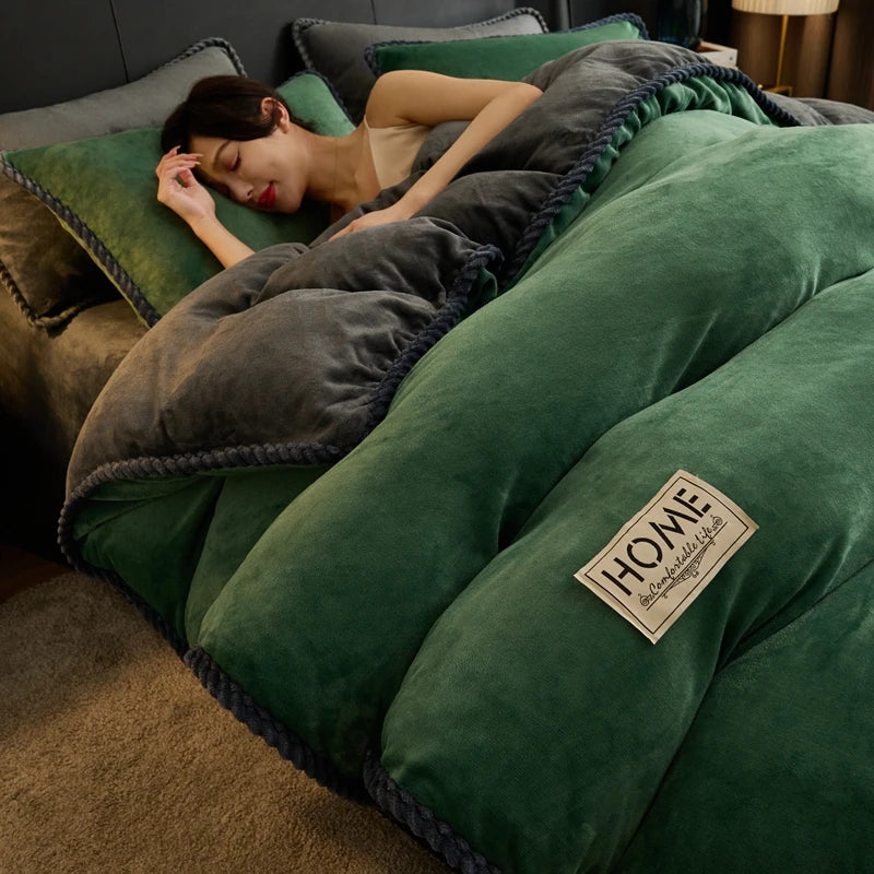 Milk fleece bedding thickened blanket winter lamb wool quilt warm dormitory single double quilt core spring autumn comforter