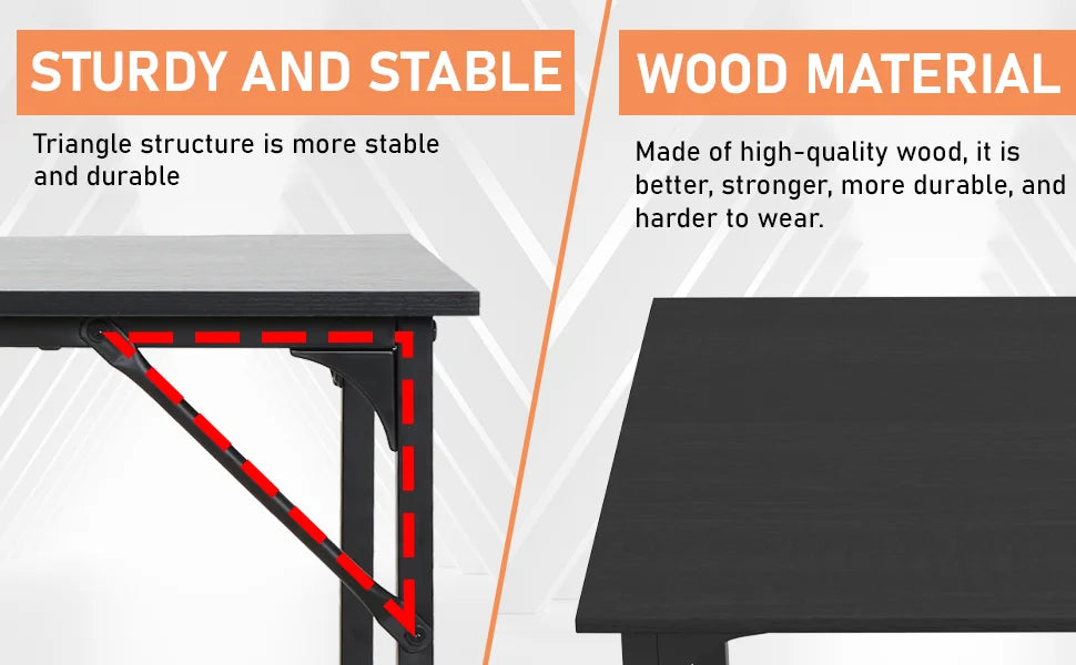 47 Inch Computer Desk Home Office Study Gaming Writing Square Table Modern Simple Style Compact with Metal Frame Easy Assembly