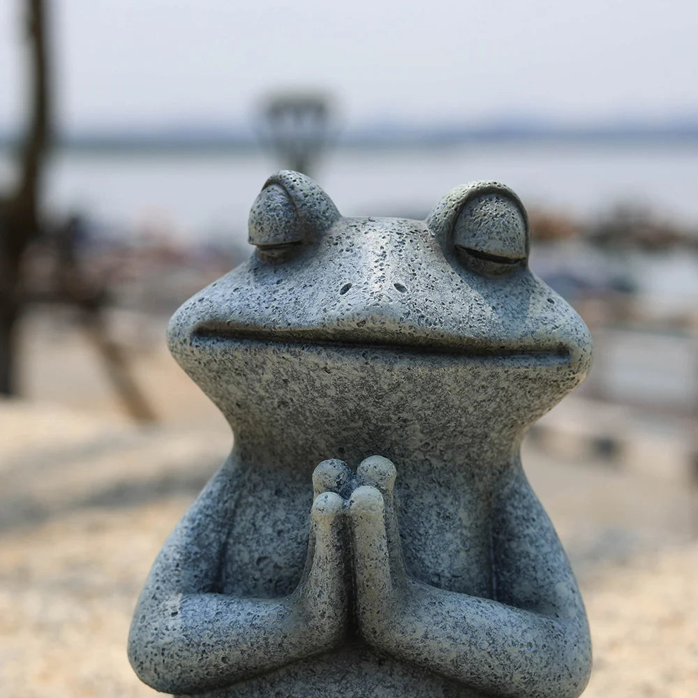 RAKKS Frog Garden Decoration Resin Animal Crafts Meditation Meditation Statues Outdoor Patio Lawn Decoration Pieces