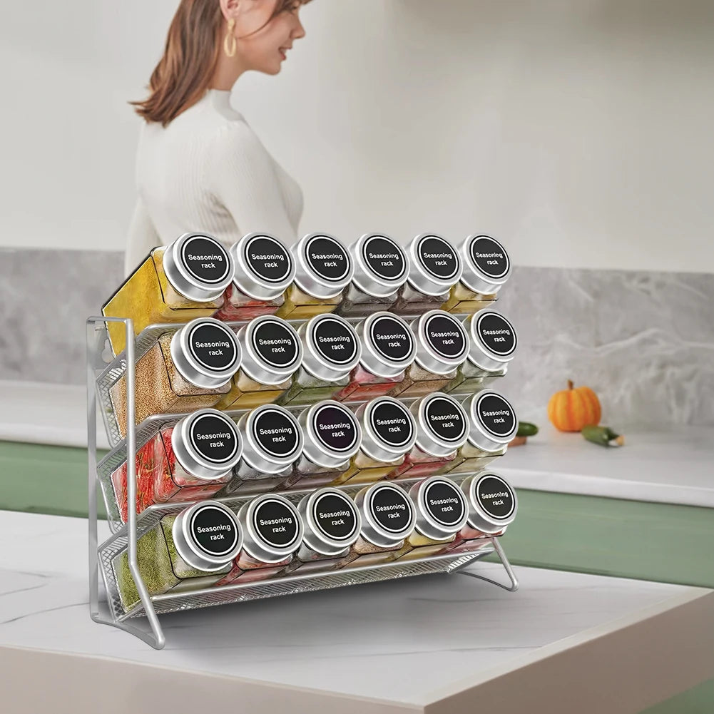 4-Tier Pantry Container Holder – Carbon Steel Cupboard Storage Organizer