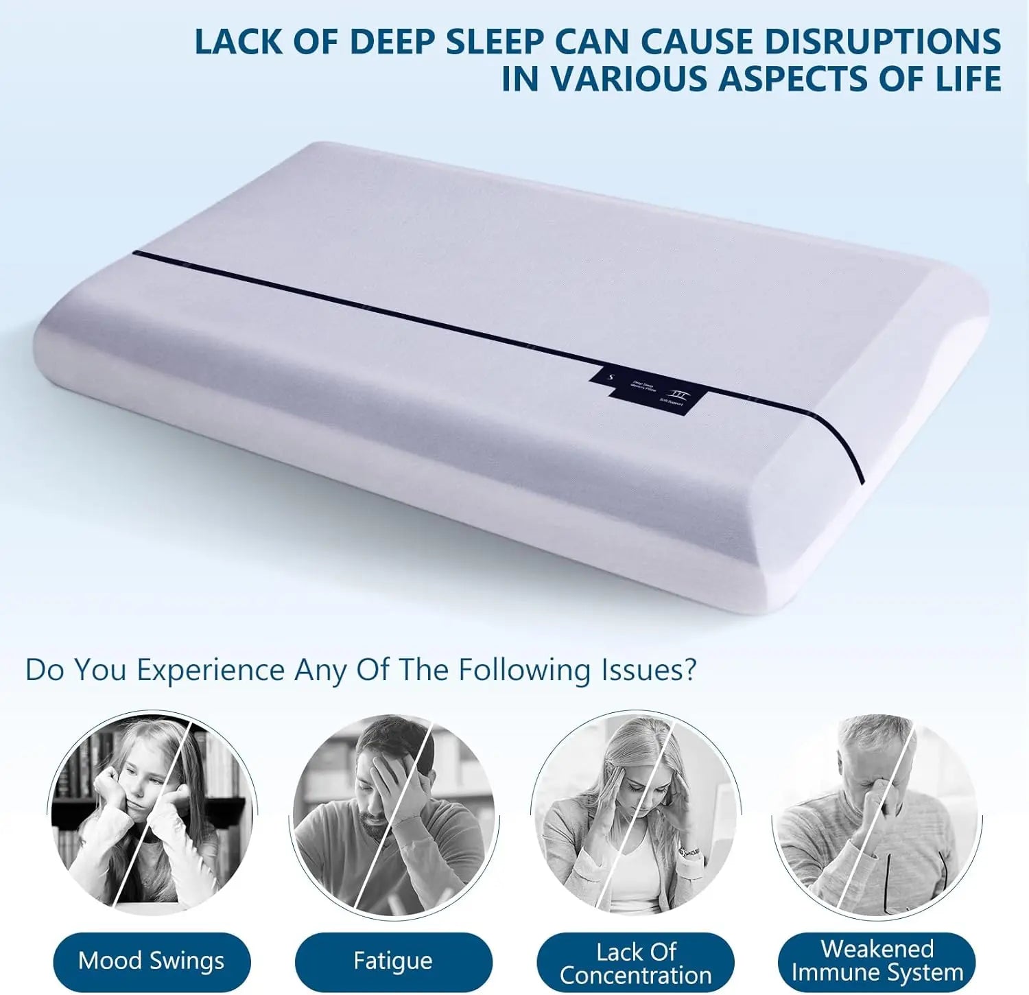 Cooling Memory Foam Pillows,Cervical Neck Pillow for Neck Pain Relief,Soft and Cooling for Back Side Sleeper Pillow - Two-Sided