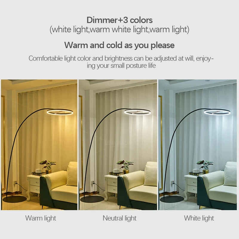 SAMAN Nordic Fishing Floor Lamp ModernFamily Living Room Beside The Sofa Creative LED Minimalism Standing Light