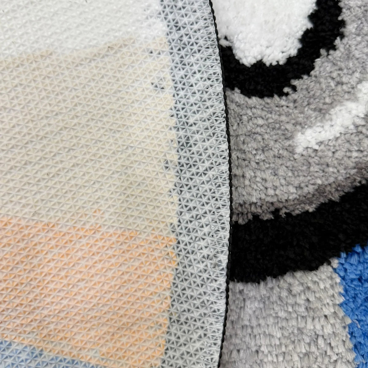 Round CD Shaped Tufted Flocking Rug, 3D Soft Pile Non-Slip Carpet, Modern Home Decor for Living Room Bedroom