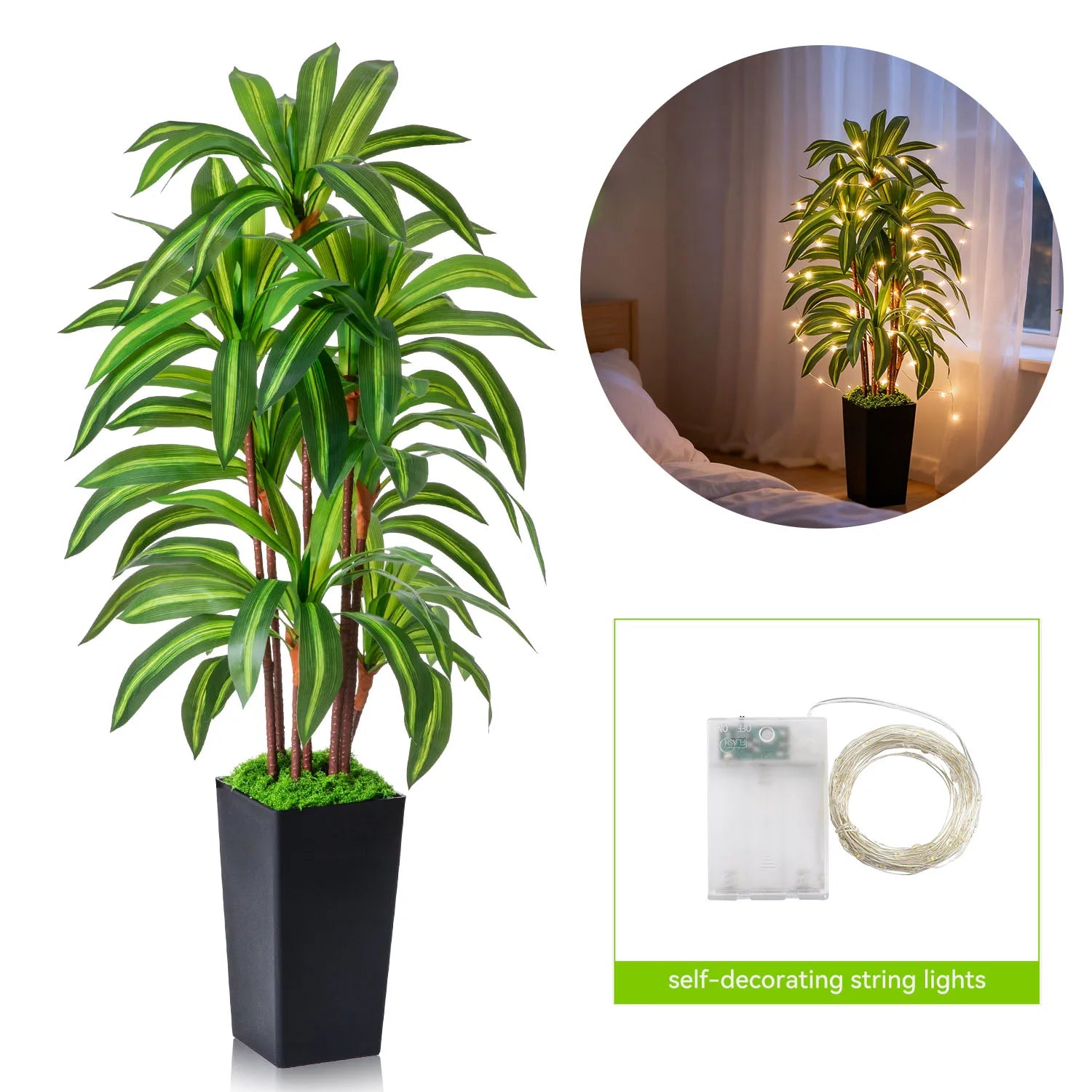 5 feet artificial Brazilian tree with potted artificial tree with artificial plant greening fake tree suitable for home use