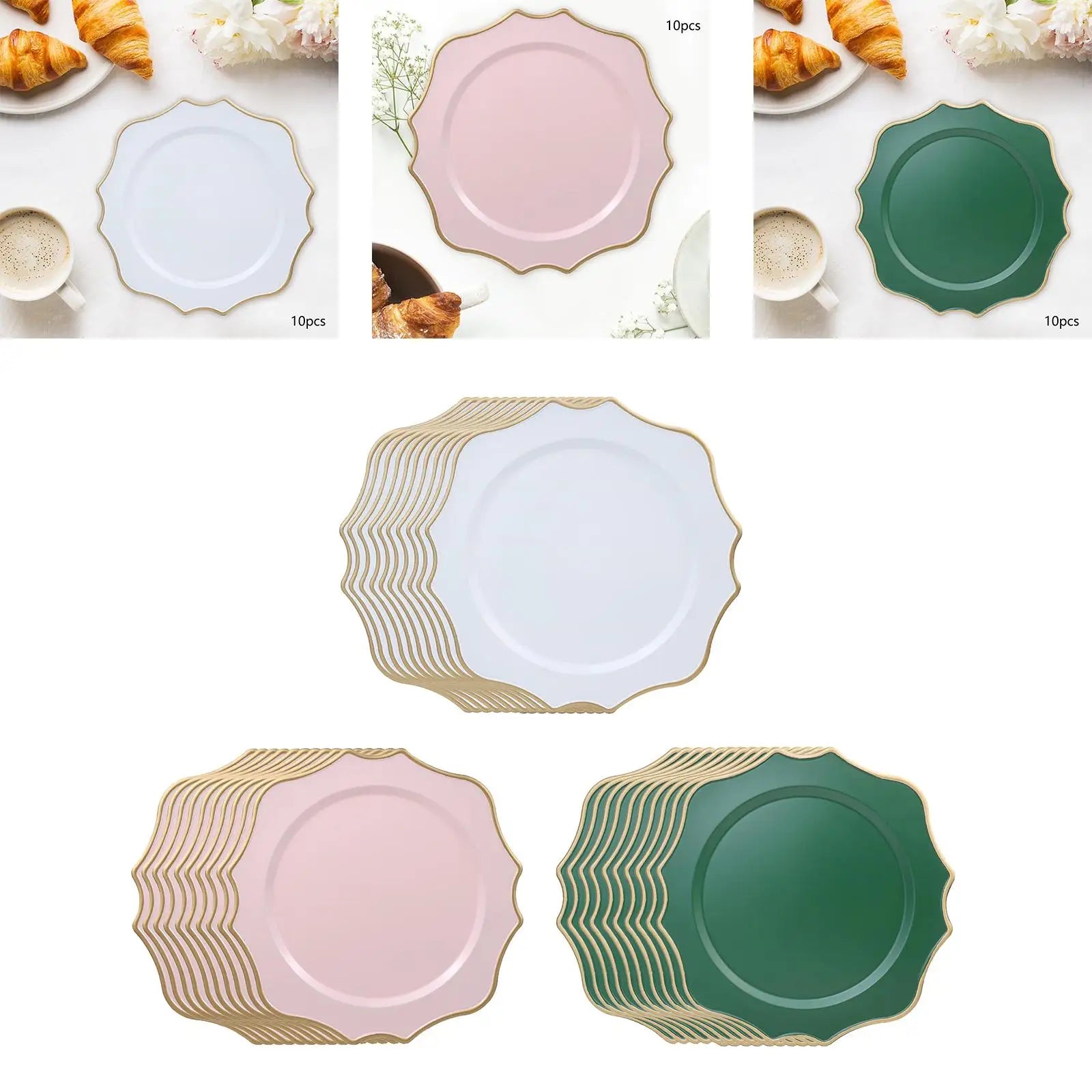 Charger Plates Tableware Set – Decorative Serving Plates (10-Pack)