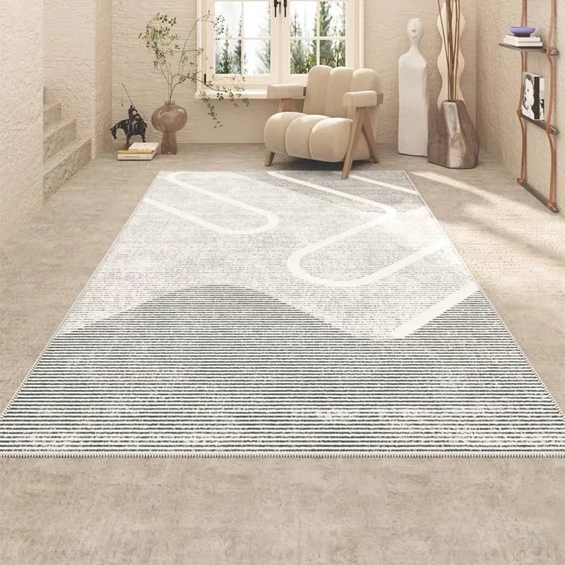 VIKAMA Summer Cool Cream Style Premium Rug Living Room Sofa Bedroom Floor Mat Bedside Rug Stain Resistant Home Decoration