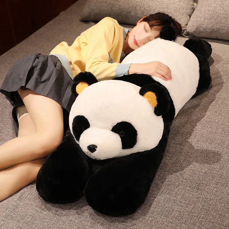 60cm-120cm Giant Panda Plush Toys Soft Sleep Pillow Cartoon Animal Bear Stuffed Baby Doll Classic Kids Birthday Christmas Gifts