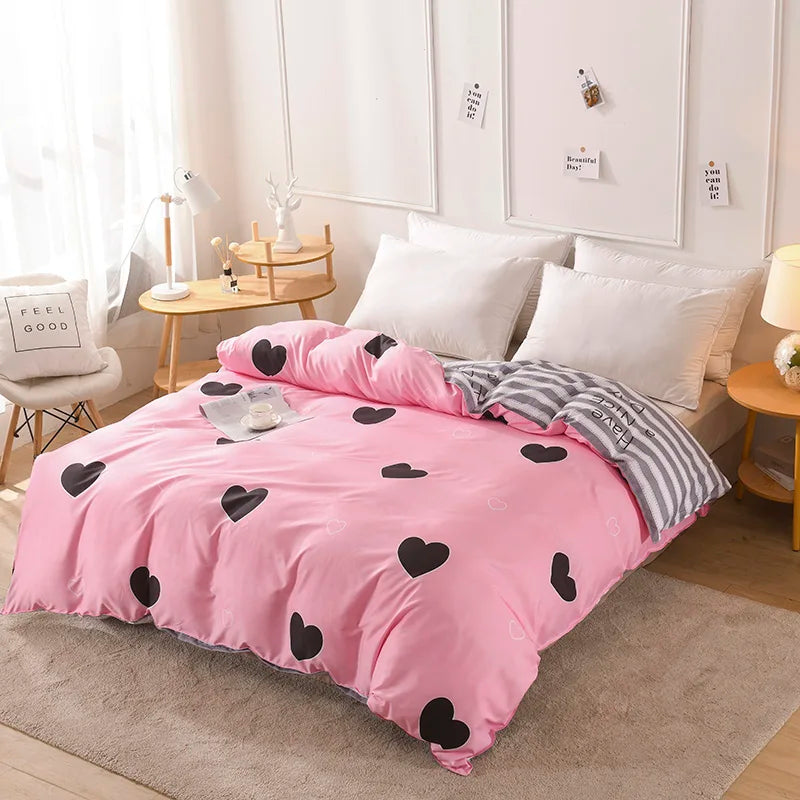 1Pc Ins Style Aloe Vera Cotton Quilt Cover Set Pillowcase Suitable for Bedroom Apartment, Suitable for All Seasons, Skin-Friendly and Comfortable 150/180/200cm(1Pc Quilt Cover + 2Pc Pillowcase)