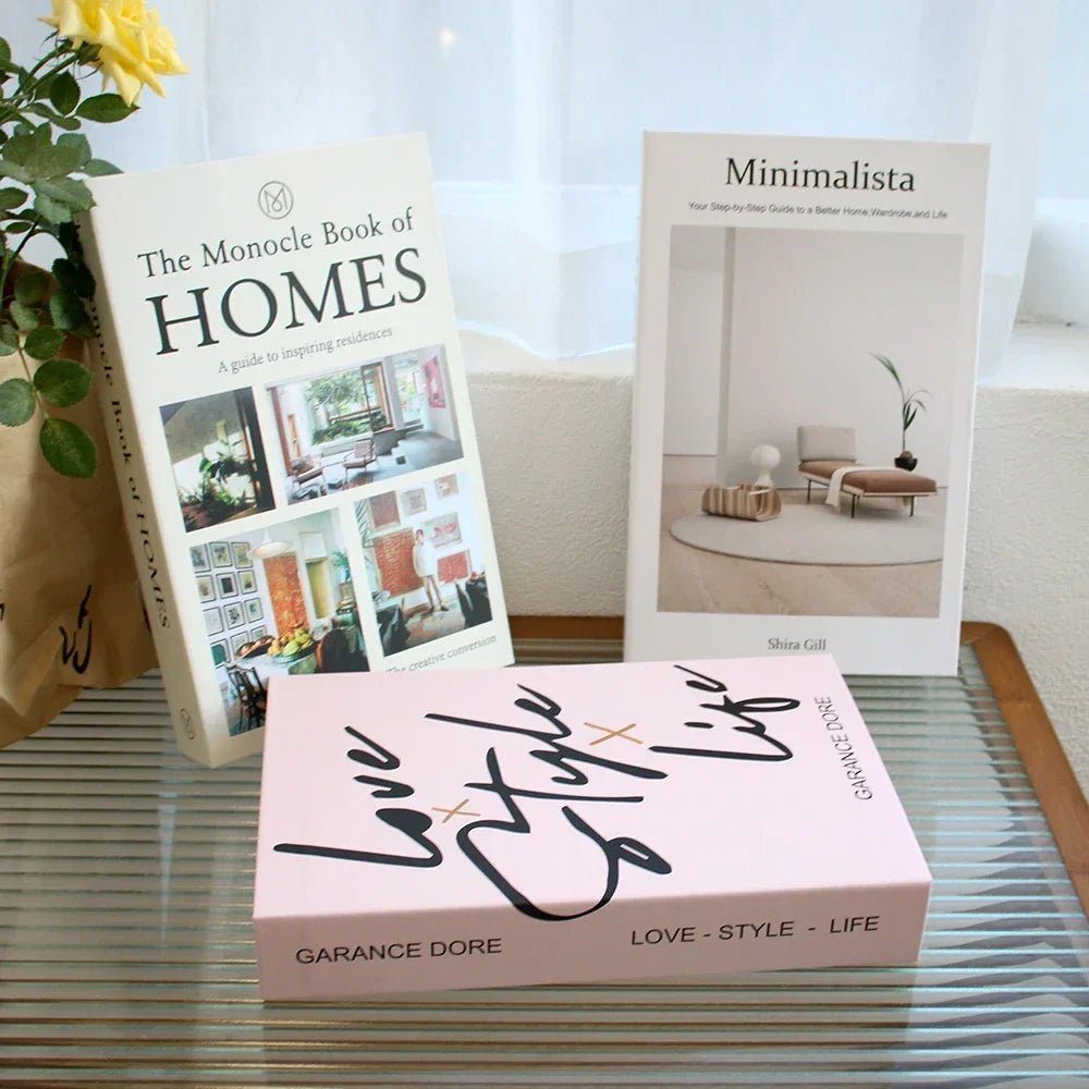3Pcs Foldable Fashion Fake Books Living Room Decoration Designer Books Coffee Table Ornaments Club Hotel Room Villa Prop Books