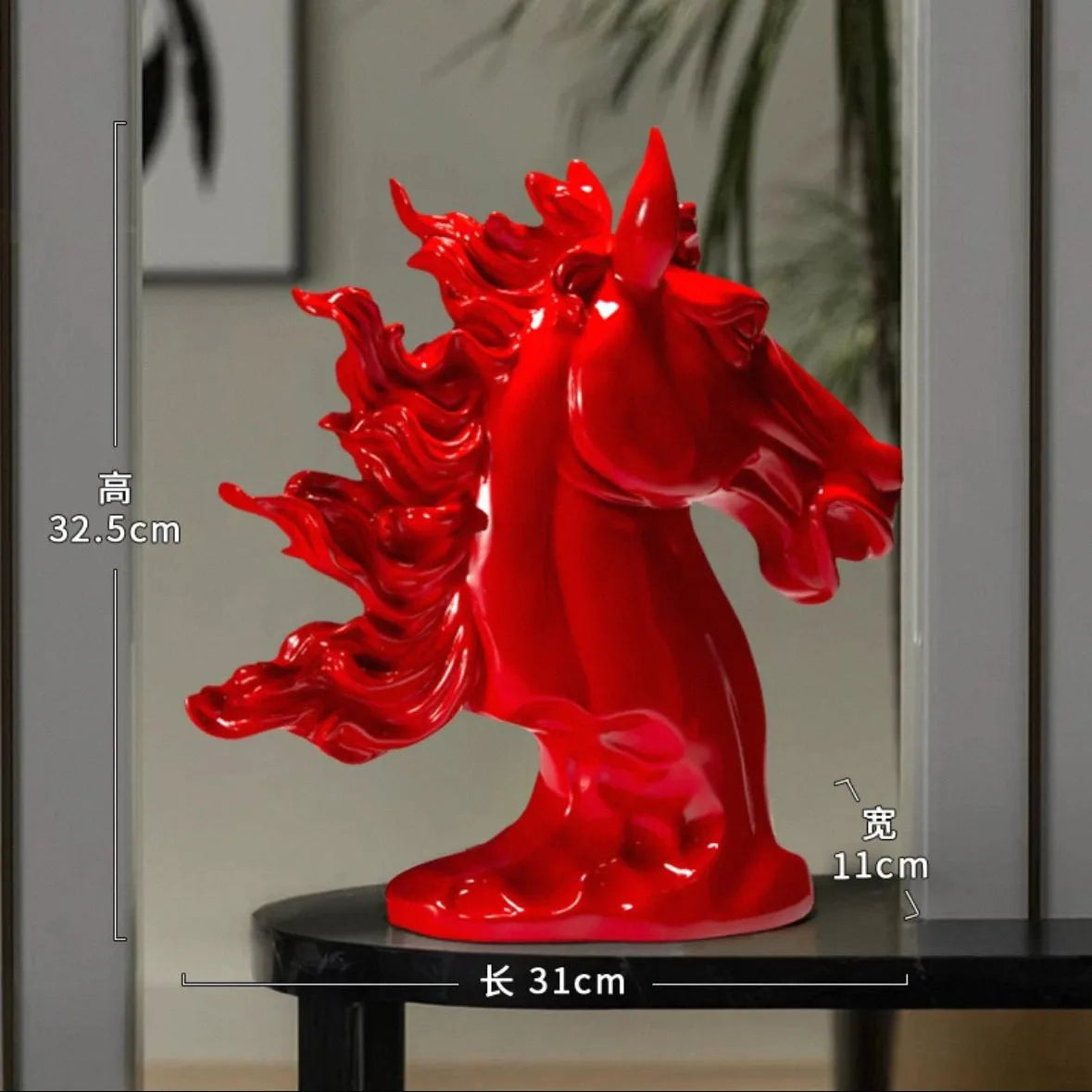 Decorations For Home Red Horse Head Sculpture Instant Success Decoration Home Decor Living Room Office Decor Hotel Clubhouse Gif