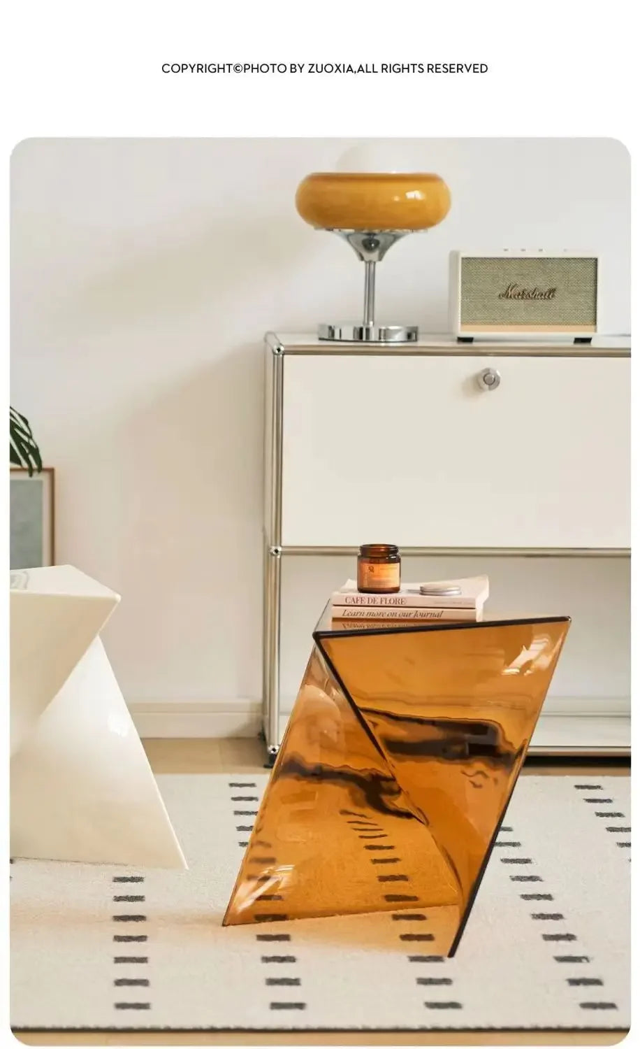 Light Luxury Coffee Table for Home, Transparent Acrylic Sofa Side Table, Designer Small Apartment Simple Bedside Table