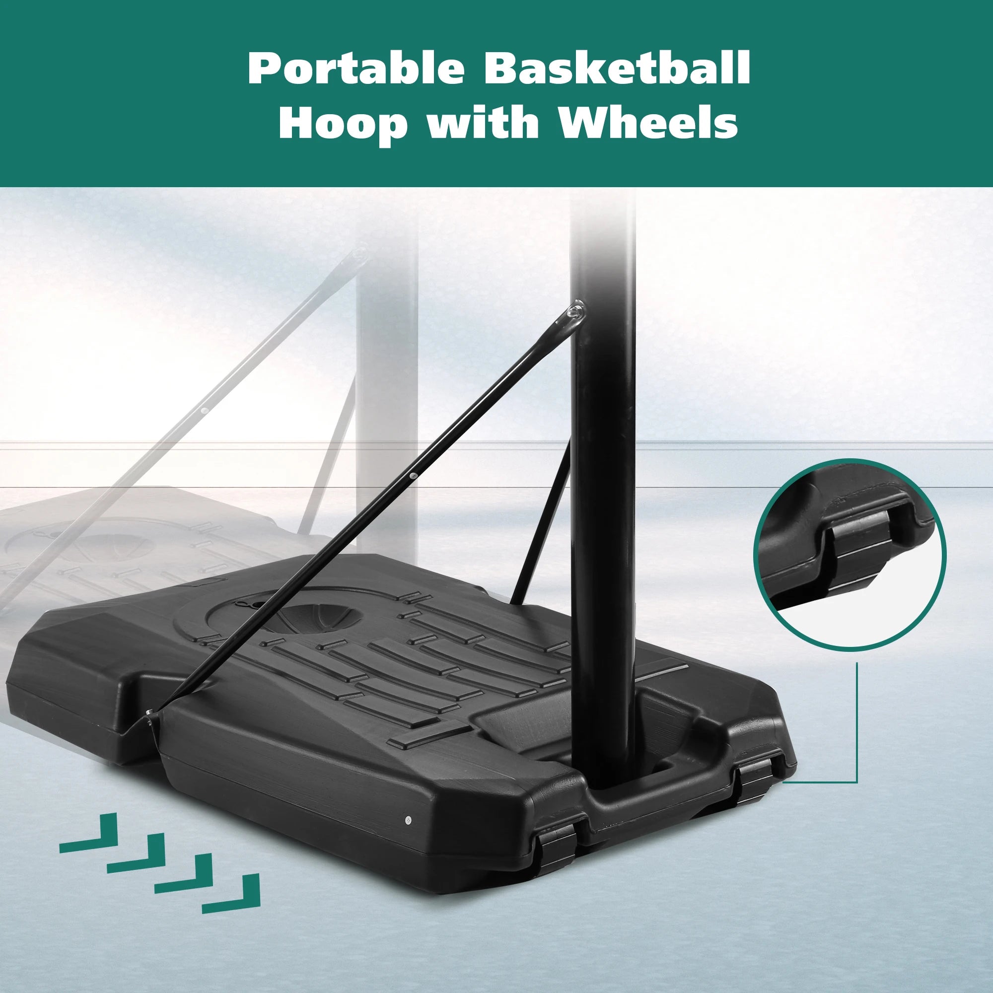 Portable Basketball Hoop System – 44″ Backboard Height Adjustable Indoor & Outdoor
