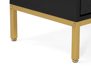 Tribesigns Modern Storage Cabinet, 59 Inch Console Cabinet Sideboard Buffet Cabinet with 4 Doors & Gold Metal Base