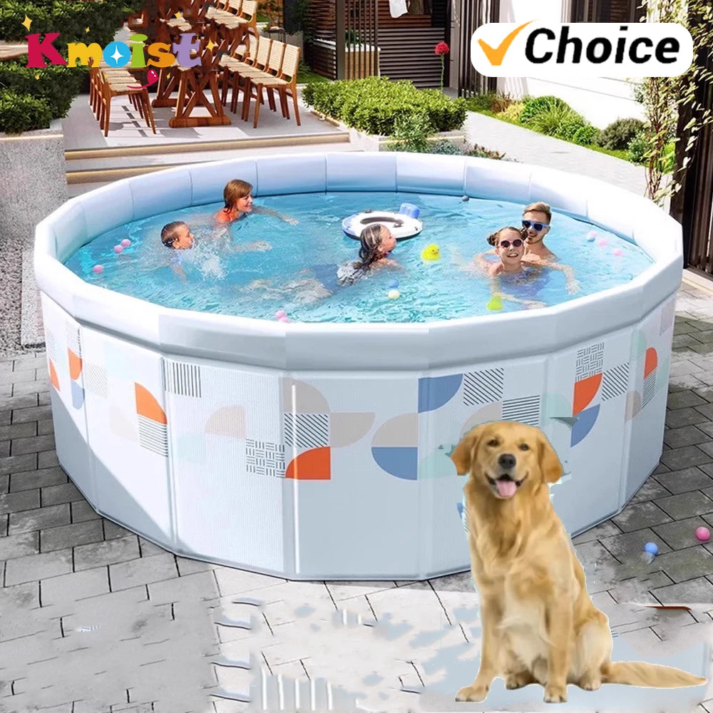 PVC Foldable Non-Inflatable Swimming Pool – Family & Pet Outdoor Pool