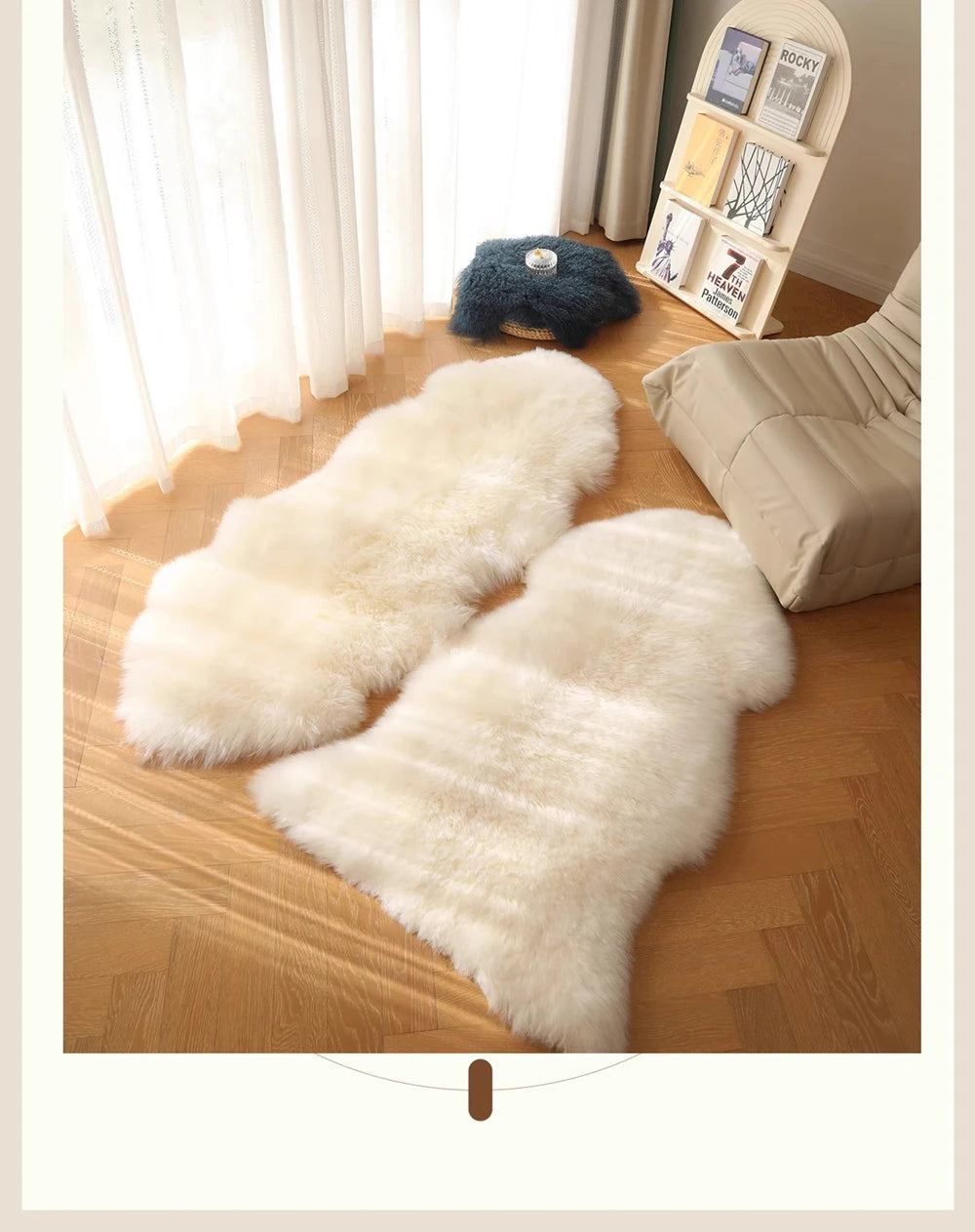 Long Strip Carpet Fluffy Soft Faux Fur Plush Bedroom Bedside Carpets Girl's Room White Home Decoration Rugs Furry Chair Cushion