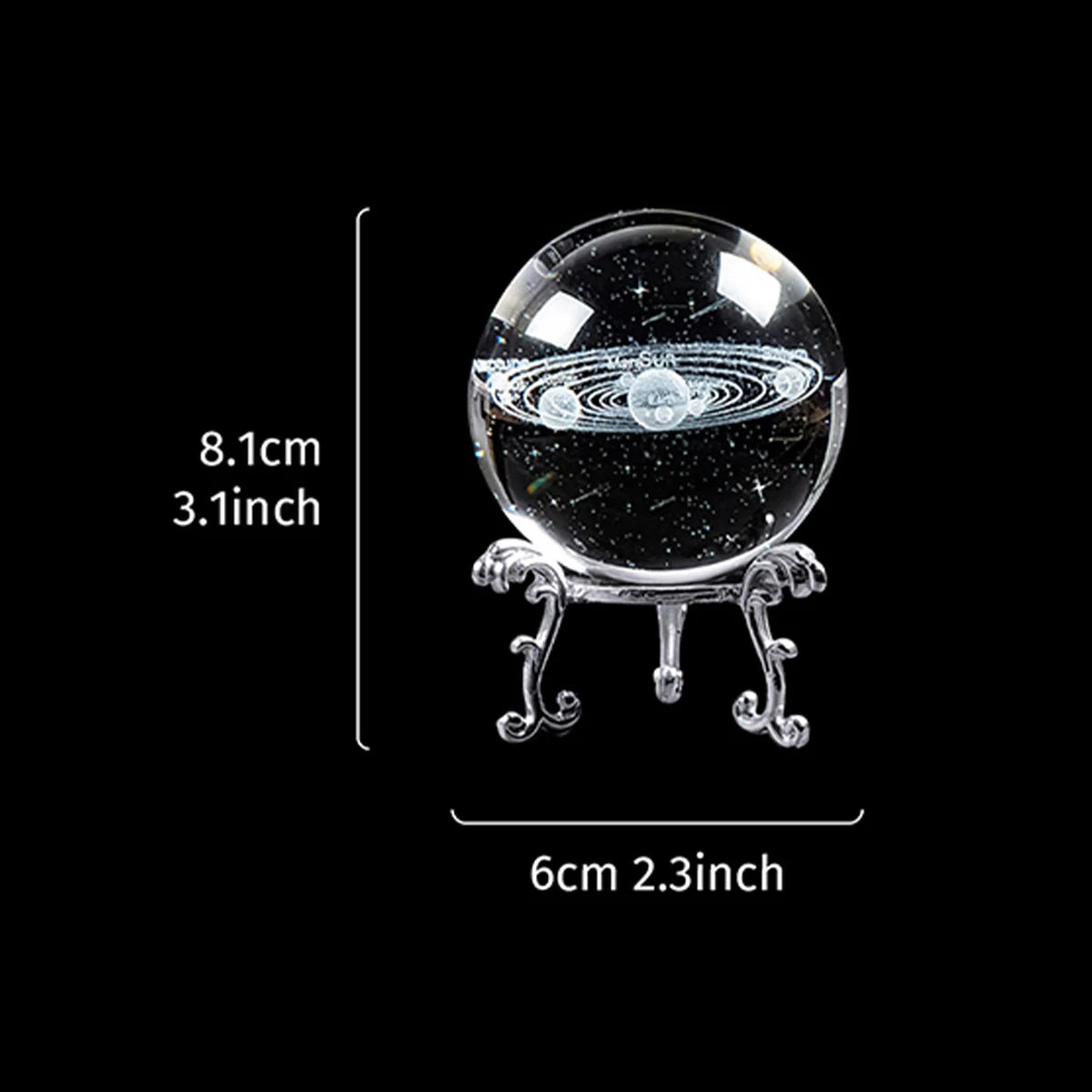 1PC, crystal ball with engraved sun and Milky Way glass balls, home decoration handicrafts