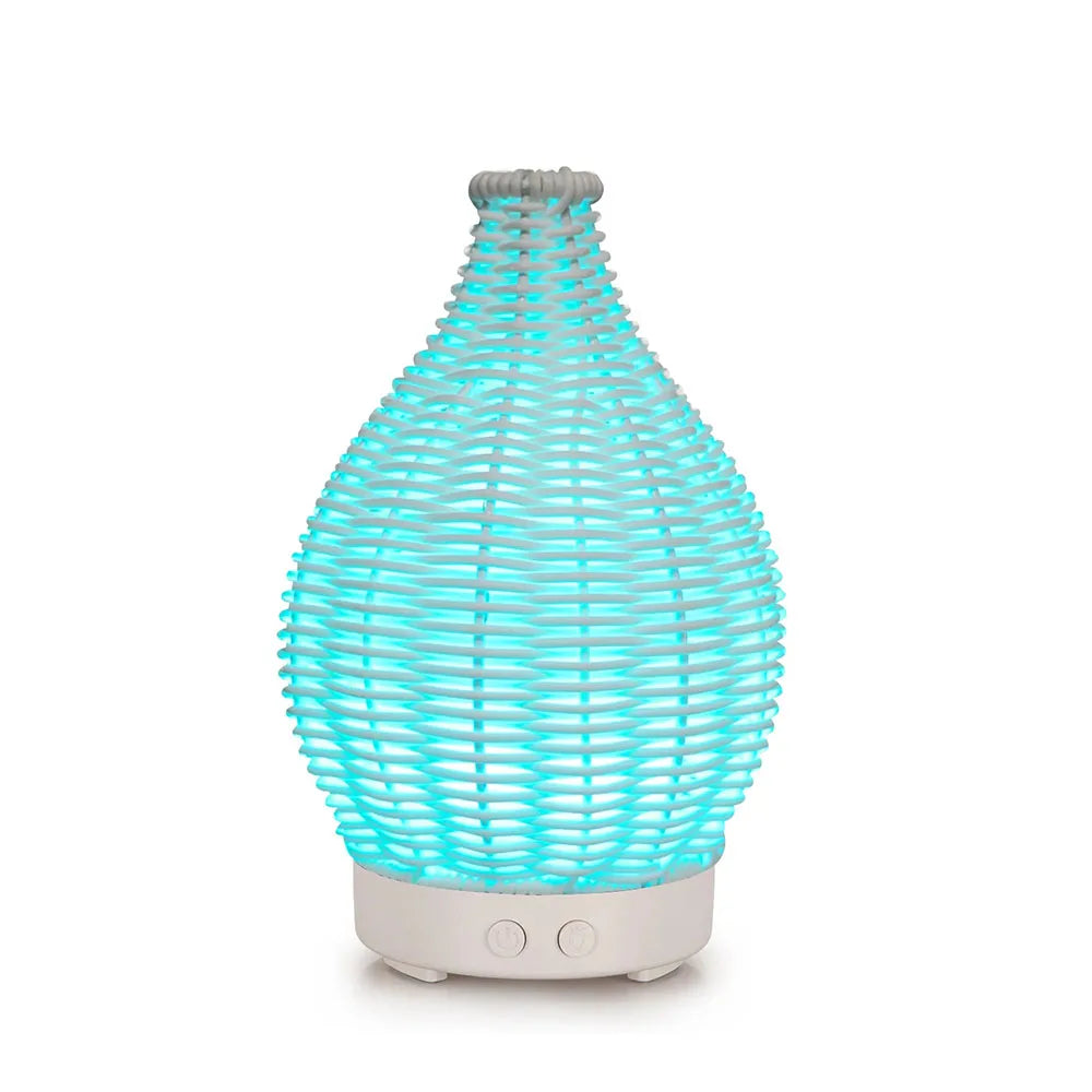 Wood Weave Vase Humidifier Aromatherapy Household Vase Air Humidifier Ultrasonic Mute Colorful Humidifier Spray Instrumen