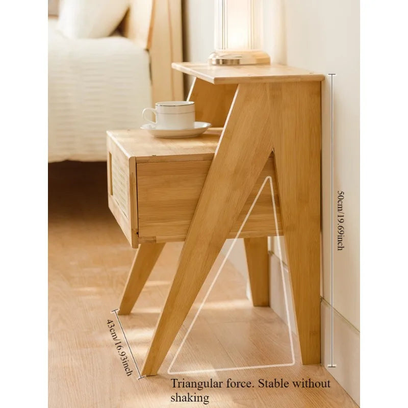 Modern Spa Bedside Storage Cabinet Simple Small Nightstand for Bedroom Home Organization