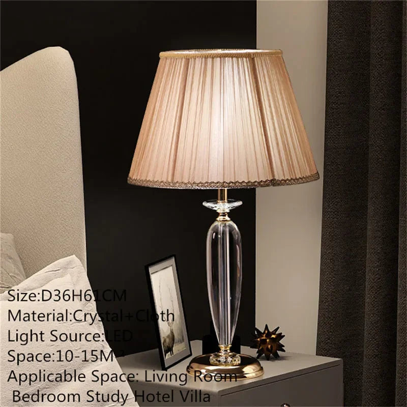 TEMAR Nordic Modern Crystal Table Lamp LED Luxury Living Room Bedroom Study Villa Hotel Home Decoration Light