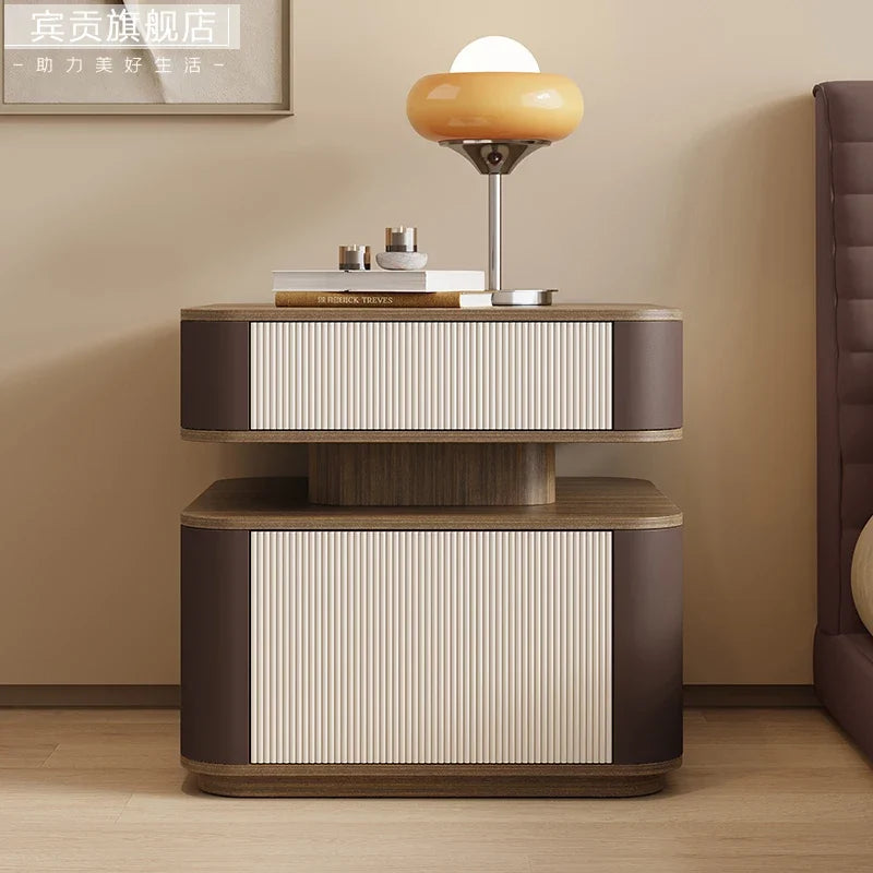 Minimalist Simple Aesthetic Bedside Table With Drawers Nordic Storage Nightstand Space Saving Mesa De Noche Bedroom Furniture