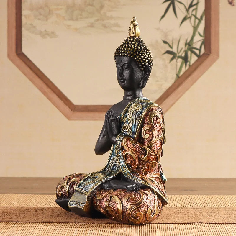 Exquisite Sitting Buddha Statue Sculpture, Religious Artwork Craft, Home Decor Piece, Living Room, Entrance Hall,Office Ornament