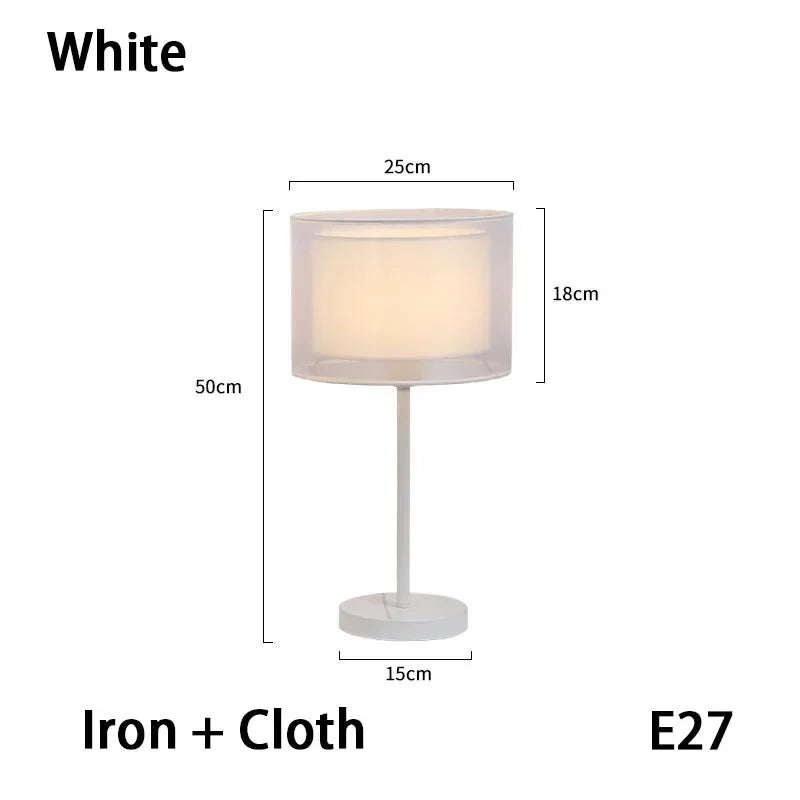 LED Modern Creative Circular White Black Fabric Lampshade Floor Lamp Living Room Bedroom Home Indoor Atmosphere Decoration Light