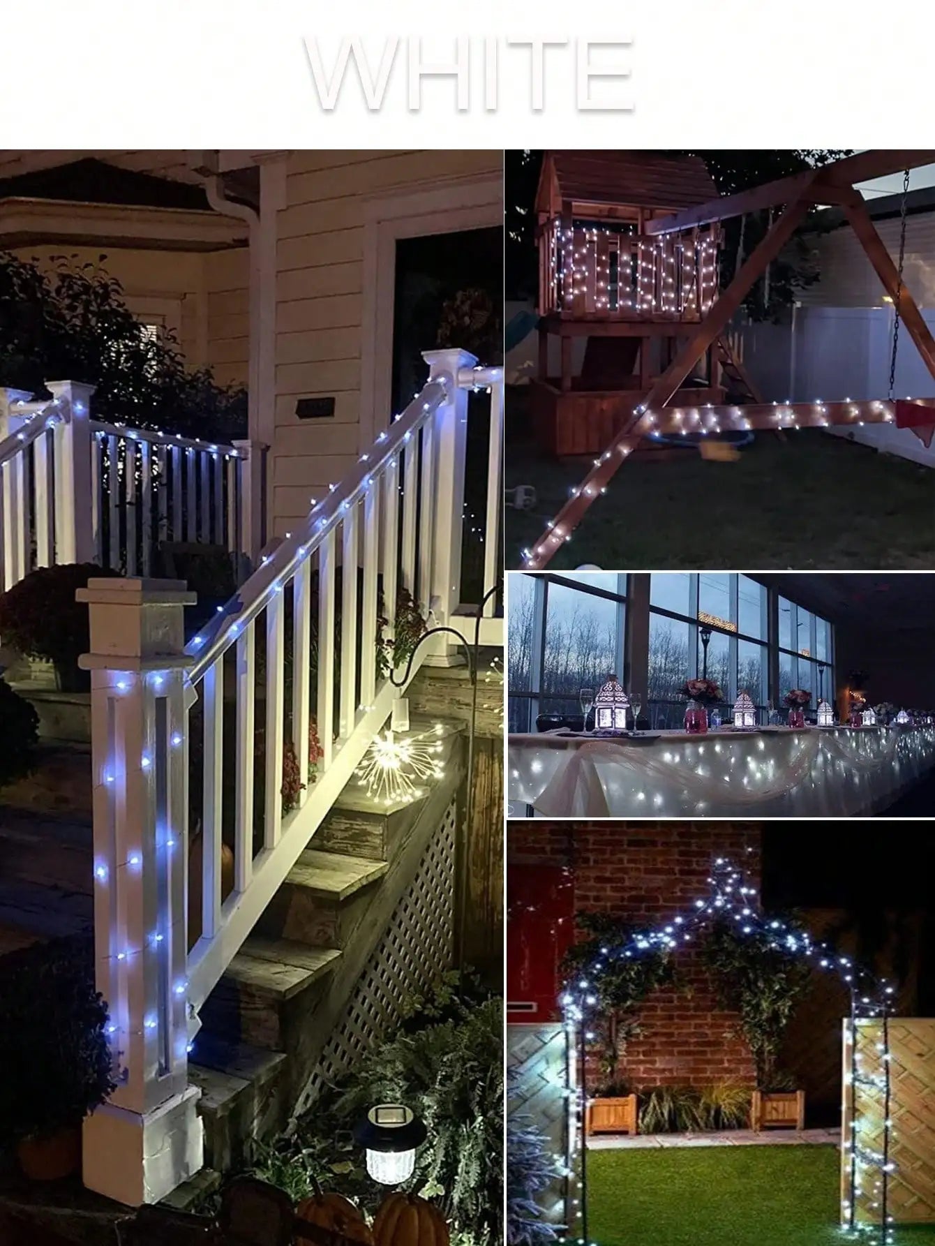 4Pcs 160ft Solar String Lights - 400Pcs Led Outdoor Fairy Lights, 8 Modes, Waterproof for Garden, Terrace, Tree Decoration - Great for Christmas, Weddings and Party (Warm Light) Ip44