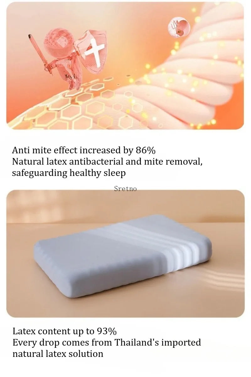 SRETNO Natural Latex Neck Pillow 2026 New Bubble Pillow for Home Use, Cervical Protection Sleep Aid for Adult Rubber Pillow Core