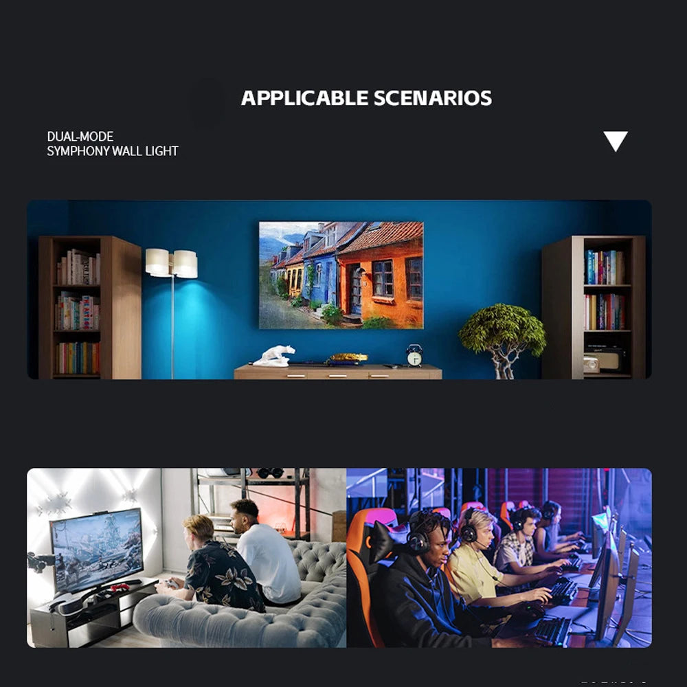 RGB LED Wall Lamp Smart WIFI APP DIY Free Splicing Atmosphere Night Light Music Rhythm TV Backlight Bedroom Game Room Decor Lamp